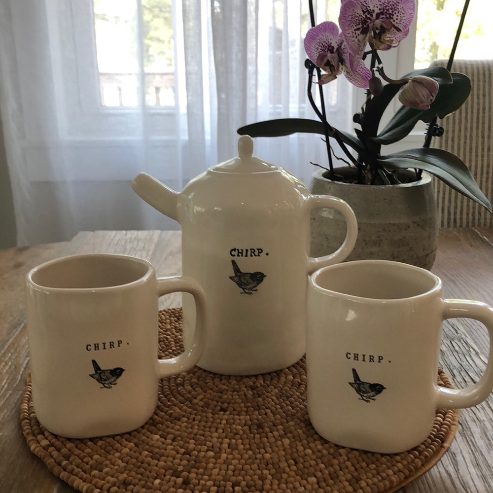 Rae Dunn Chirp Tea Set